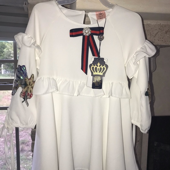 Girls white dress - Picture 5 of 7